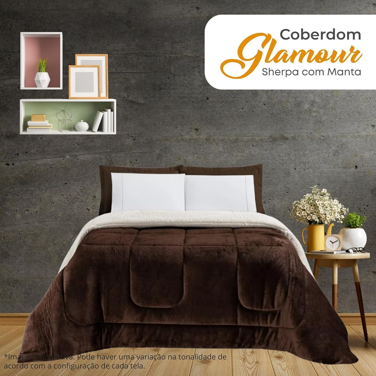 Coberdrom Sherpa Cama Casal Queen Edredom Dupla Face Cobertor Manta Felpuda Liso Inverno Quente e Macio